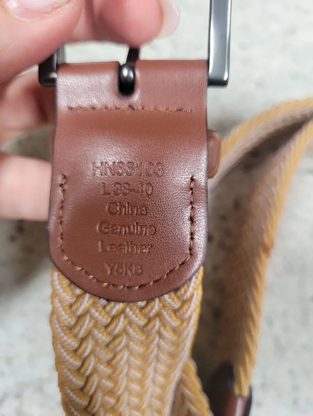 Braided Stretch Belt Tan Brown Original Penguin Large 38-40 Leather